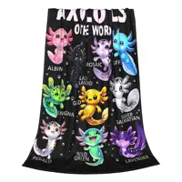 Axolotl Kawaii Axolotls Of The World Axolotl Animals Flannel Blanket  Vintage Throw Blanket for Home 125*100cm Bedspreads 2