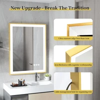 LED Bathroom Mirror Large Wall Mounted Mirror Aluminum Frame Vanity Mirror 3 Colors, Anti-Fog, Dimmable Front Light - Image 6