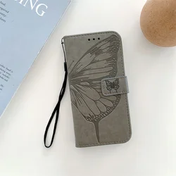 Butterfly Leather Flip Wallet Phone Case - Fashionable Design for Edge 50 Ultra (Gray)