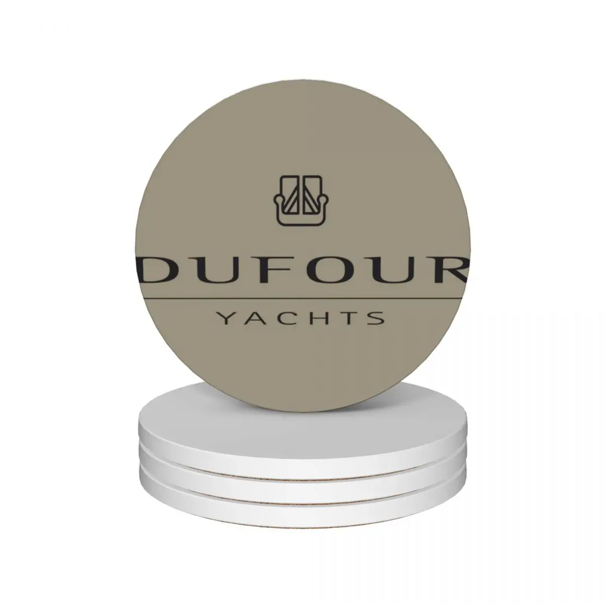 thumbnail image 1 of Posavasos de cerámica Dufour Luxury Yachts (juego de 4), portavasos para bebidas, posavasos negros estéticos, 1 of 4