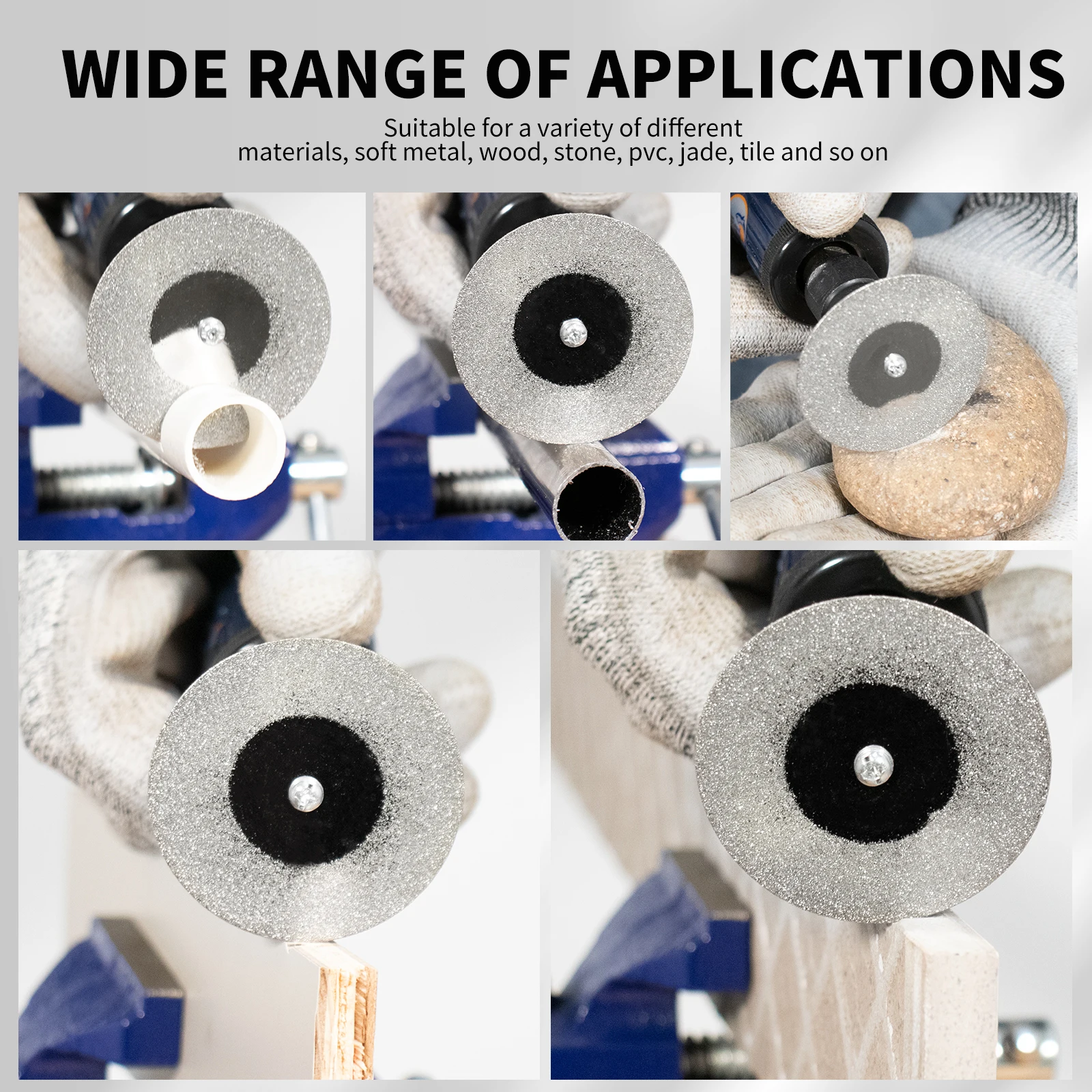 5pcs/Set 20/30/40/50mm Diamond Cutting Disc Mini Circular Saw Blade Rotary Grinding Tool For Jade Glass Thin Iron Stone Cutting
