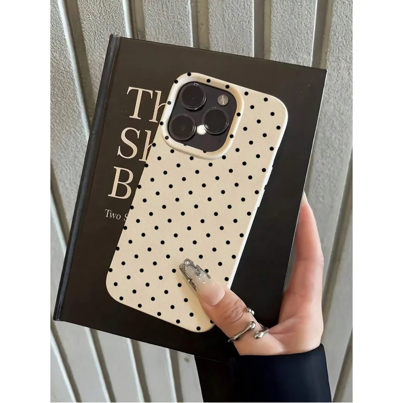 รูปสินค้า เคสกันกระแทก TPU ลายจุดสีขาว ปกป้อง iPhone ทุกรุ่น