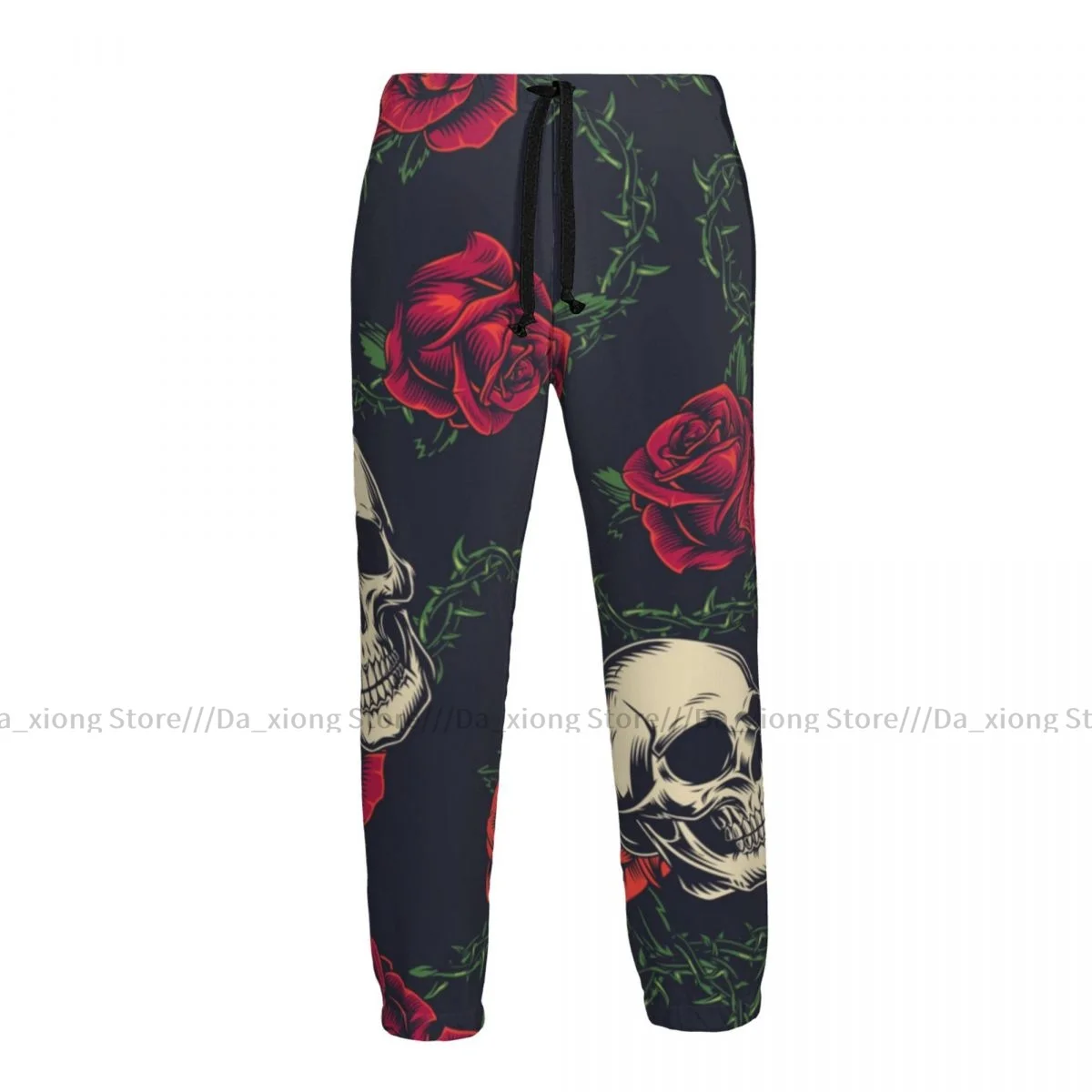 

Man Casual Pants Skulls And Roses Casual Trousers Sport Jogging Tracksuits Sweatpants Male Pants