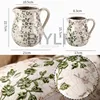 Ceramic Large Flower Pot with Handle Round Hydroponic Vase Pastoral Style Ornament For Home Decor Living Room Flower Arrangement 6