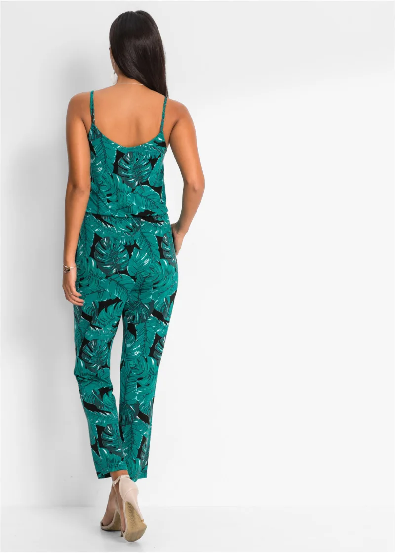 Women's Suspender Jumpsuit V-neck Sleeveless Backless Printed Bottomed Beach Casual Female Sling Jumpsuits