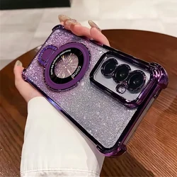 Sparkling Shockproof Magnetic Phone Case with Bracket Holder and Bumper Cover - Samsung A32 (5G) (4)