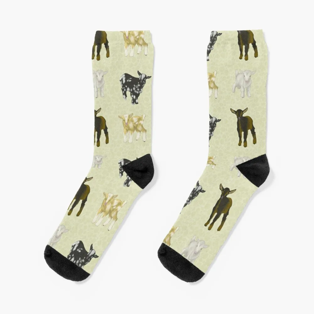 

Baby Goats Pattern Cream Socks Funny Socks Men Christmas Socks Men