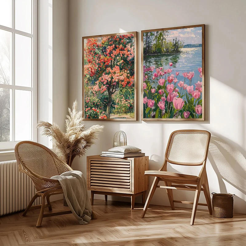 Spring Academy Floral Retro Canvas Art - Botanical Collection Wall Decor