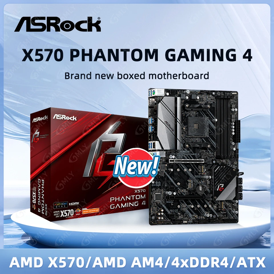X570 Motherboard ASROCK X570 PHANTOM GAMING 4 AM4 4×DDR4 128GB PCI