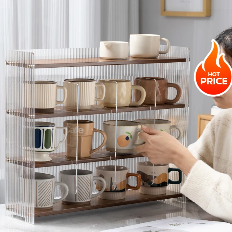 Countertop Cup Storage Rack Multi-layer Coffee Cup Dustproof Rack Wine Glass Rack Mug Coffee Cup Storage Organizer 6
