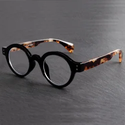 Timeless Round Frame Decorative Reading Glasses - Unisex, Stylish, Comfortable Eyewear Accessories - +400 (Black)