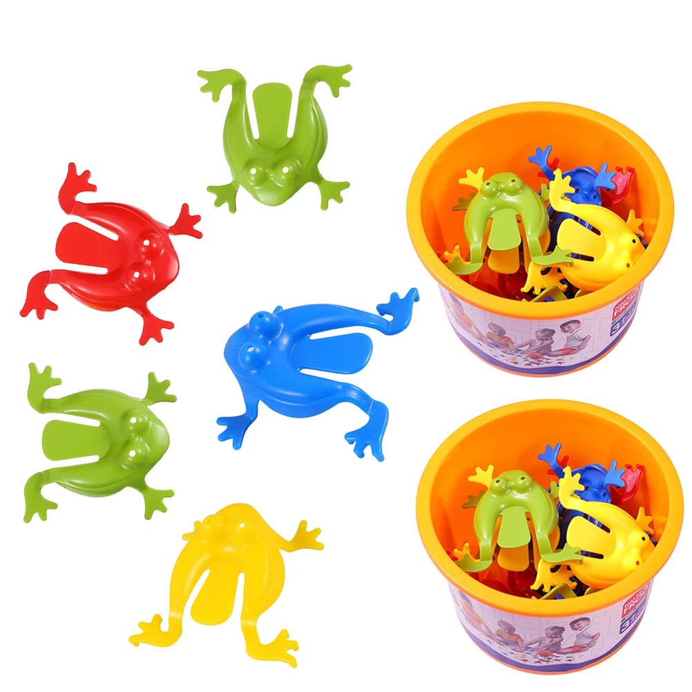 

24pcs Press Frog Toys Plastic Frog Toys Finger Pressing Bouncing Frog Toys