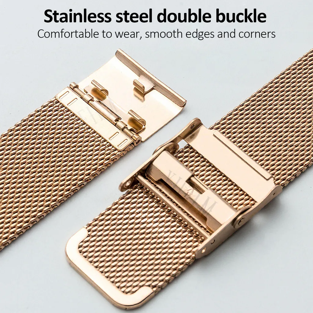Stainless Steel SmartWatch Band - 18mm Strap Bracelet Wristband Accessory