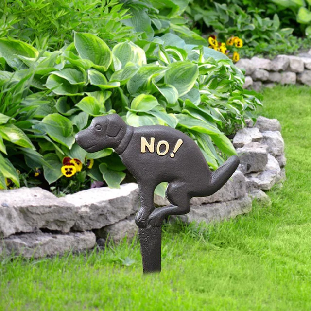 1 Db Öntöttvas Jelzőtábla Kerti Földdugó Kártya Udvar Nincs Kutya' Figyelmeztető Fű Dekoráció Kültéri Távolság Karbantartás Kiskutya Sturdy Pagan - Image 2