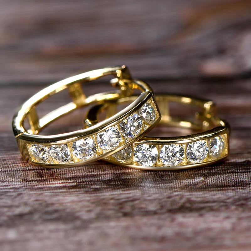 Gold Ring Mens Diamond Huggie Earrings Gold Ring Mens Diamond - Main Image