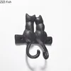 Black Cat Hook Hanging Shelf Wall Hanging Cast Iron Decorative Hook Cute Cat Coat Rack Courtyard Pastoral Outdoor Decoration 4