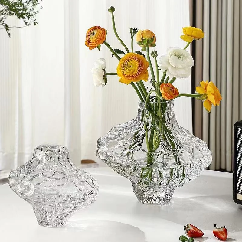 Nordic Glass Vase Flower Pot Garden Desk Luxury Table Acrylic Vase Transparent Plant Modern Small Floreros Office Decoration 2