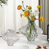 Nordic Glass Vase Flower Pot Garden Desk Luxury Table Acrylic Vase Transparent Plant Modern Small Floreros Office Decoration 2