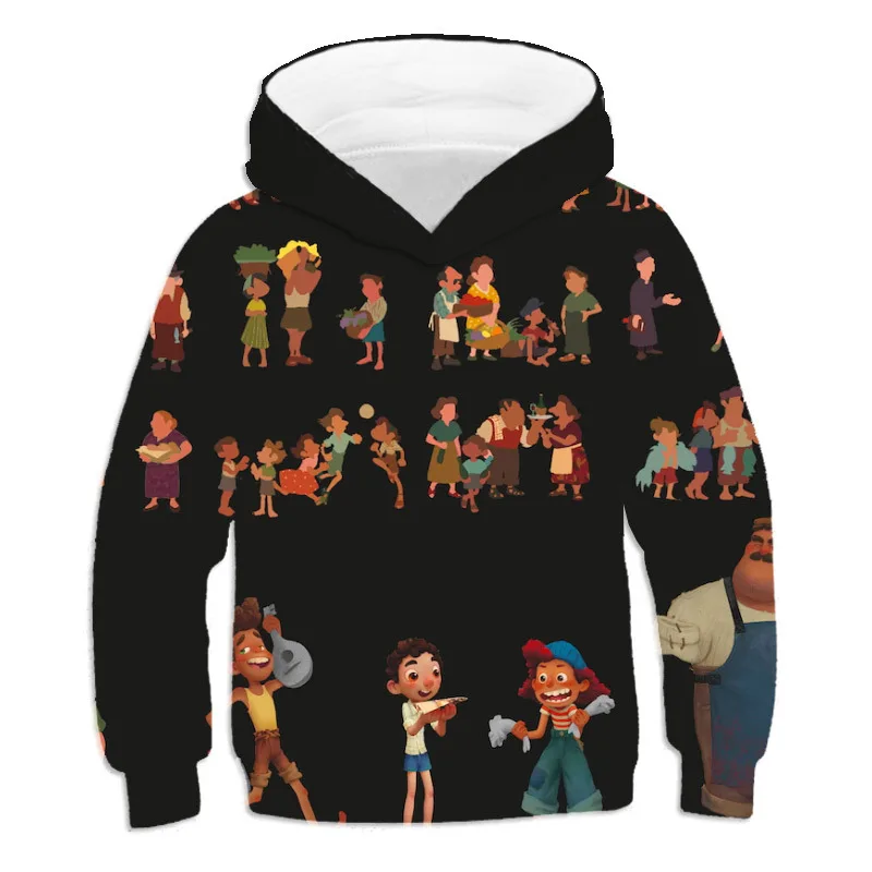 thumbnail image 1 of Sudaderas con capucha de Disney Luca para niños, sudaderas de Cosplay con estampado 3D, sudaderas con capucha de manga larga, sudaderas de dibujos animados para niños, abrigo de gran tamaño, 1 of 5