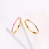CARLIDANA Luxury Colorful Orange Enamel Bangles Bracelets for Women Party Gift Fashion Bangles Original Stainless Steel Jewelry 5