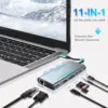 USB C HUB, USB C Adapter Dongle with 4K HDMI/VGA/Type C PD/RJ45/ SD/TF Card Reader For MacBook Pro/Air M1 iPad 4