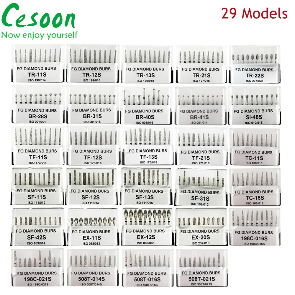 

10Pcs FG Dental Diamond Burs Drills Super Coarse Emery For High Speed handpiece Dentistry Cutting Crown Cavity Preparation TR BR