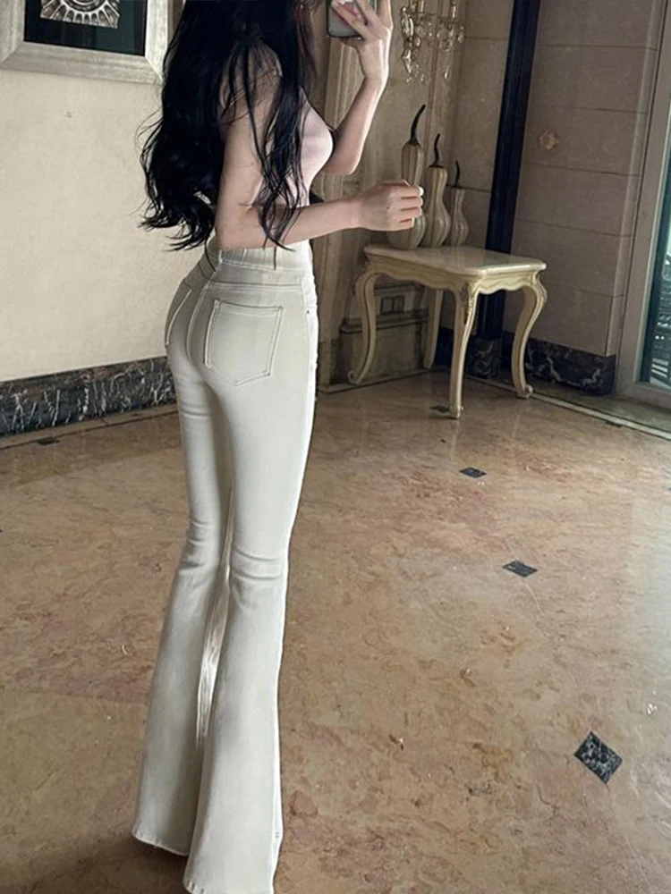 Flare Pantalon Pour Femme Mince Pantalon Évasé Dames Jean Fustile