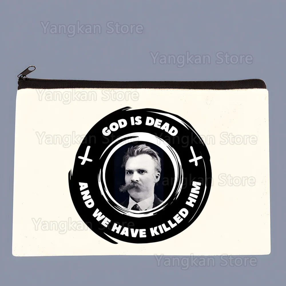 God Is Dead Friedrich Nietzsche Nihilist Canvas Coin Purse Custompattern Storage Pouch Canvas Bag New Coin Bag Key Purse