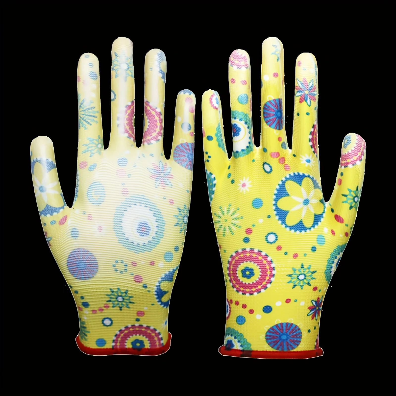 12/8/2Pairs Random Color Outdoor Protective Work Gloves Gardening Gloves for women and Men PU Nylon Garden Gloves 5