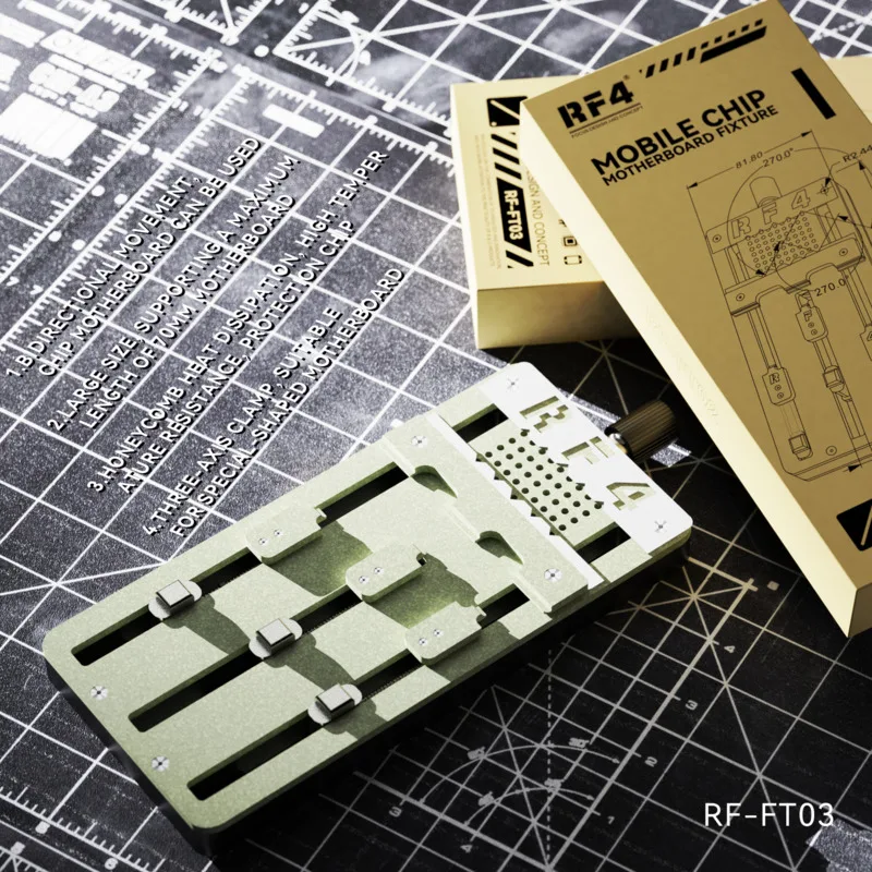 RF4 FT03 모바일 칩 마더보드 고정장치 모바일 PCB 클램프 모바일 PCB 수리 칩 CPU IC 작동 고정장치 온도 저항