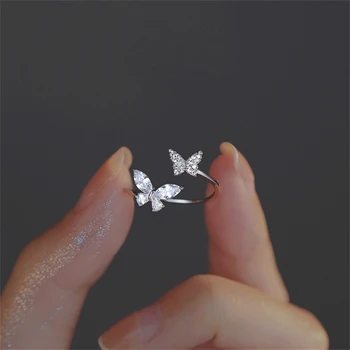 Crystal Butterfly Open Ring 1