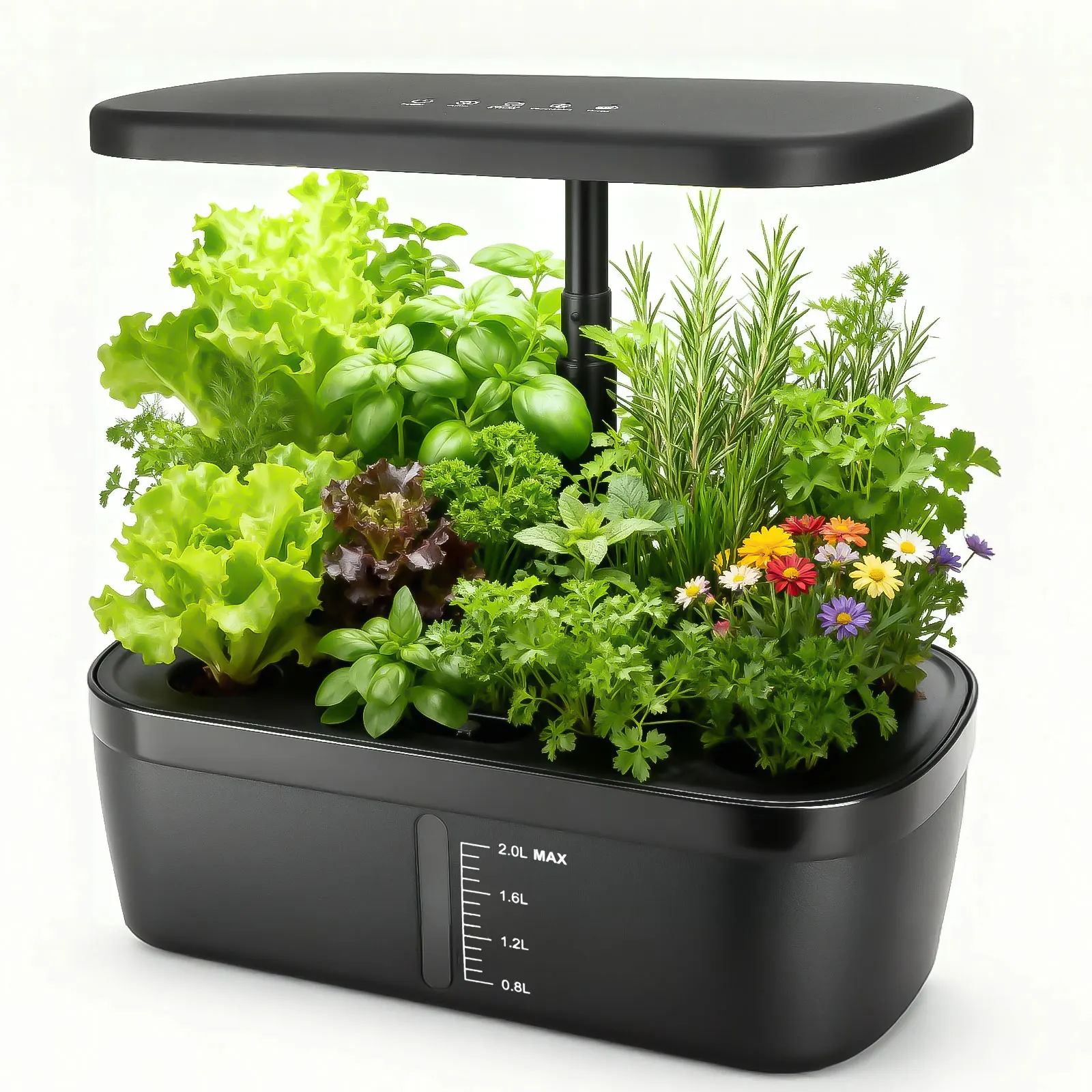 Indoor Hydroponic System Smart Herb Garden Kit LED Grow Light 6 Pod Planting Machine Automatic Water Pump Home Vegetable Planter