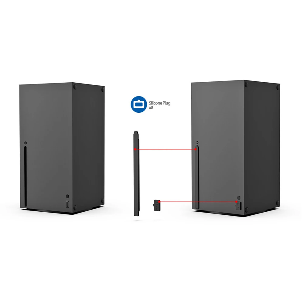 Silicone Dust Net with Dust Pulgs Dirty Prevent Mesh Anti-Dust Mesh Dustproof Case Cover for Xbox Series X Game Console