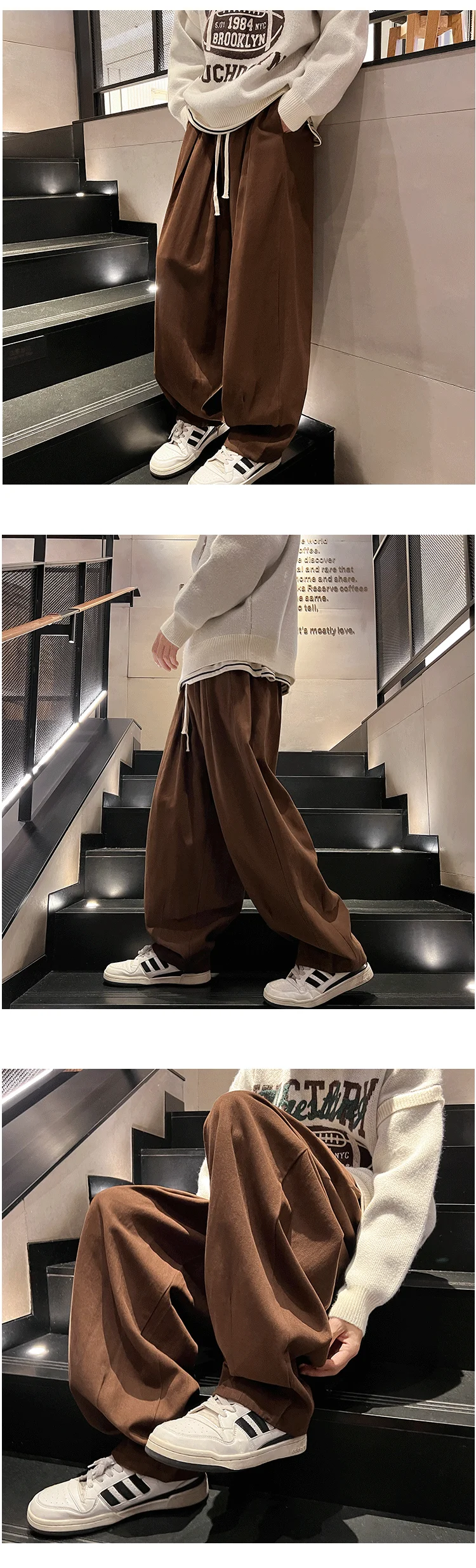 masculina, calça Harajuku solta, calça de jogging