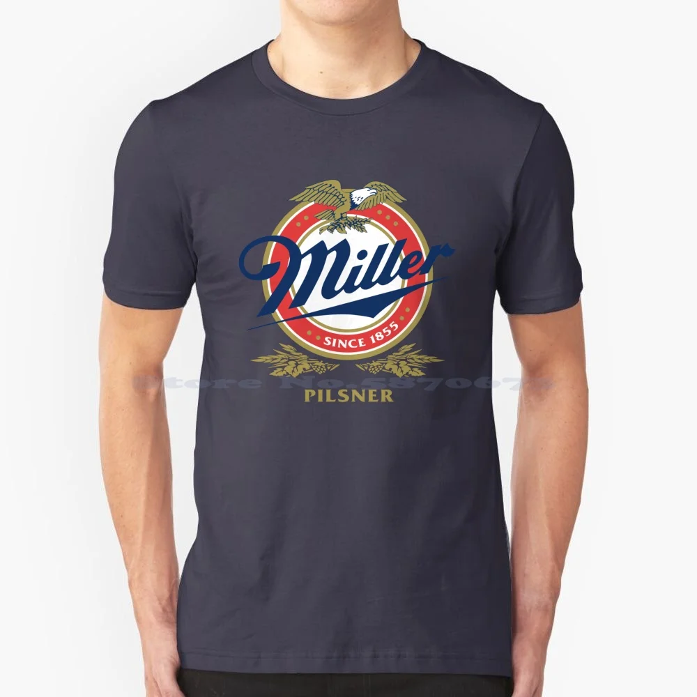 Vintage Miller Brew Lite T Shirt 100% Cotone Tee Brew Trending Beer Logo Hineken Budweiser Carling Erdinger Mythos Paulaner
