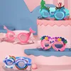 Children's Swimming Goggles High Definition Flat Light Waterproof Anti-fog Swimming Goggles Boys and Girls Cute Cartoon Silicone 1
