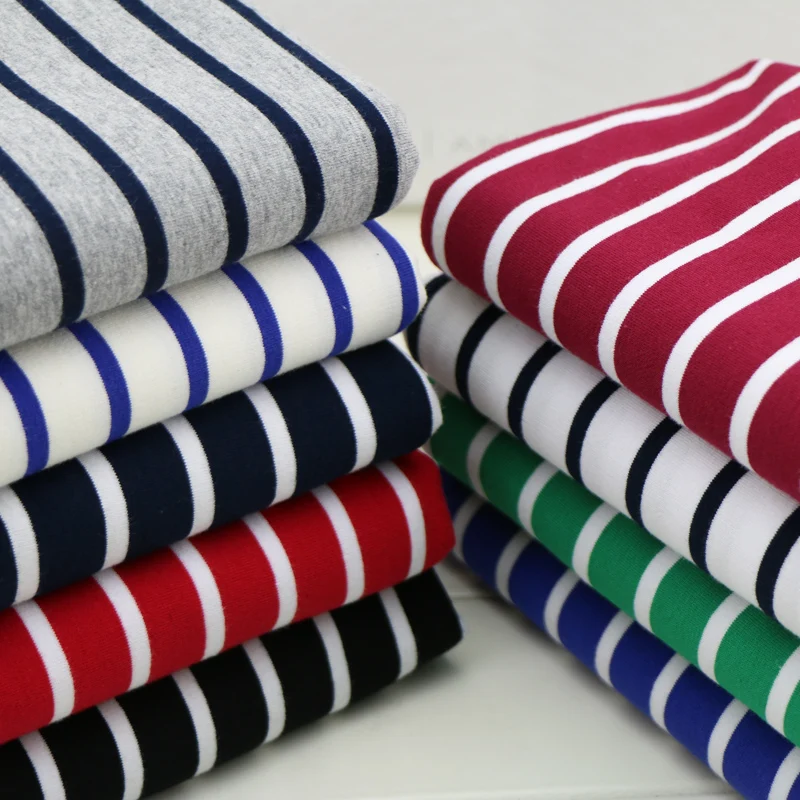 High Elastic 95% Thick Cotton Yarn Dyed Stripe Fabric for Seasonal Sewing and Clothing - 170x50cm