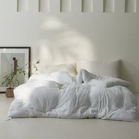 Solid Color Lightweight Quilted Cotton Comforters Twin Single Queen King Size, Comfortable Soft Breathable All Season Duvet 2