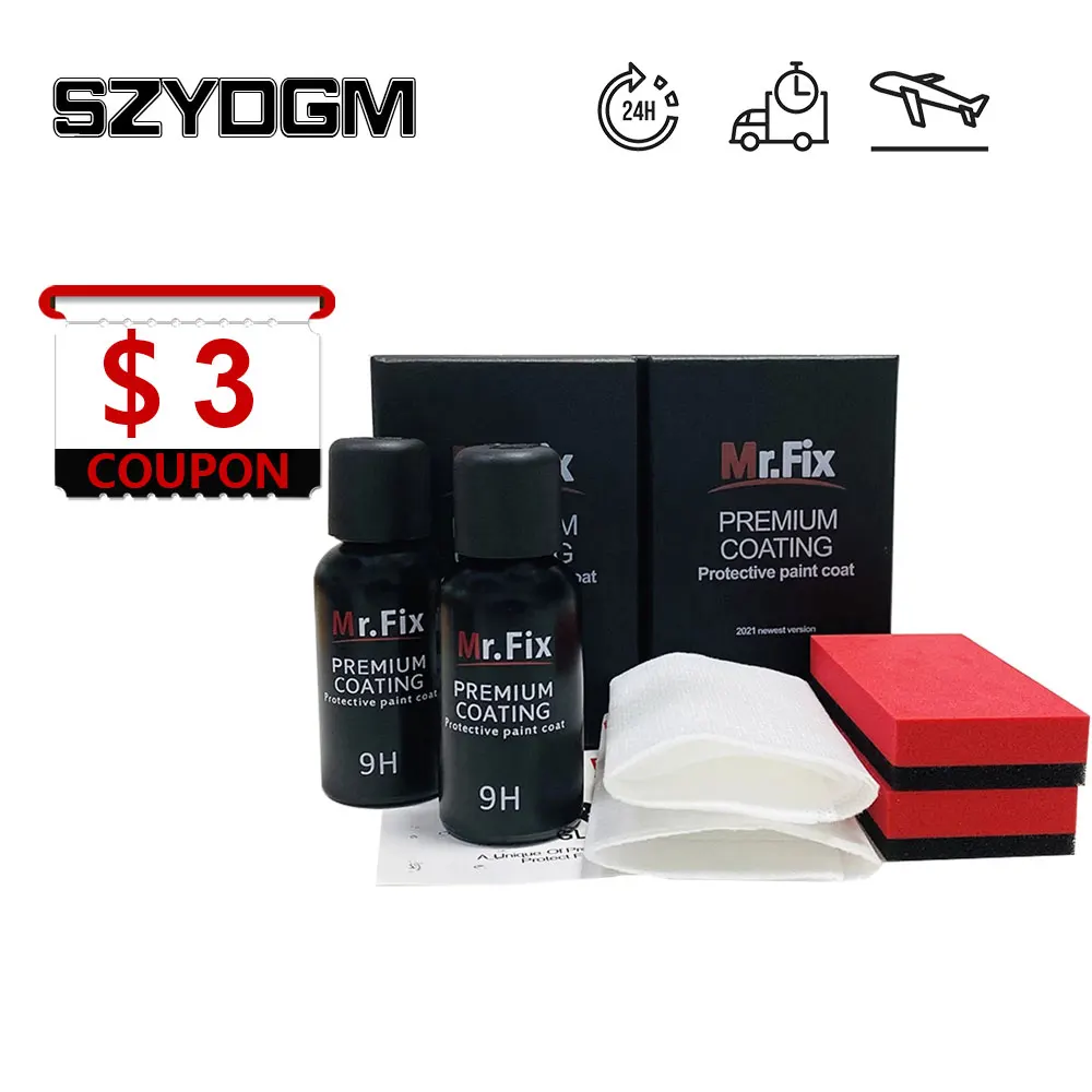 2pcs 9h Liquid Glass Ceramic Car Coating Waterproof Nano Ceramics Car