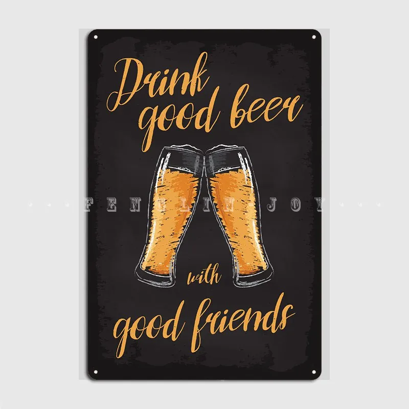 Надпись Good Beer W Friends металлический плакат для кинотеатра Настенный декор на заказ
