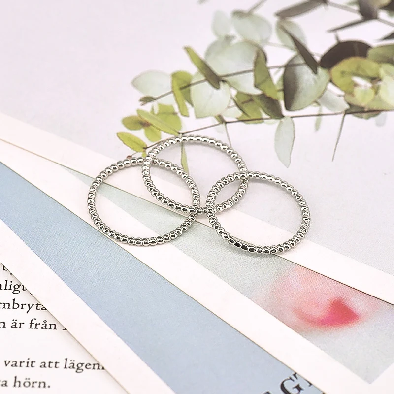 Semplici anelli di perline di metallo per le donne anelli impilabili minimalisti Punk Bohemia Metal Knuckle Finger Rings gioielli accessori regalo - immagine 5