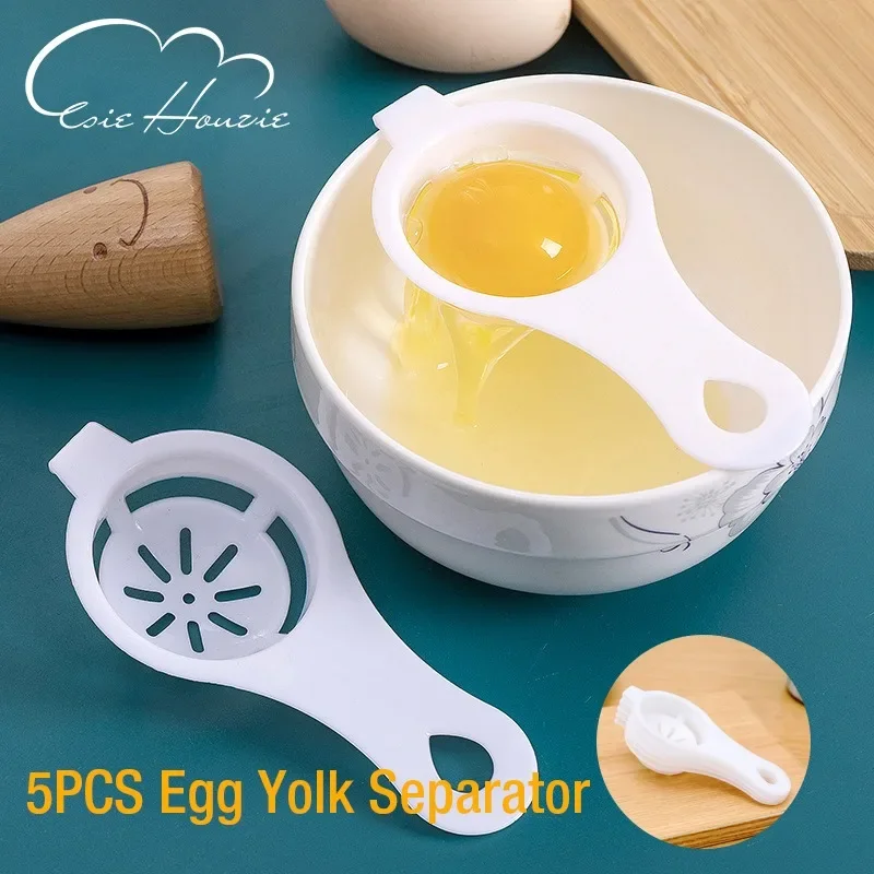 

5Pcs/Set Household White Yolk Separator,Plastic Egg Divider,Kitchen Gadgets,Egg Tools Filter,Home Cooking Accessories