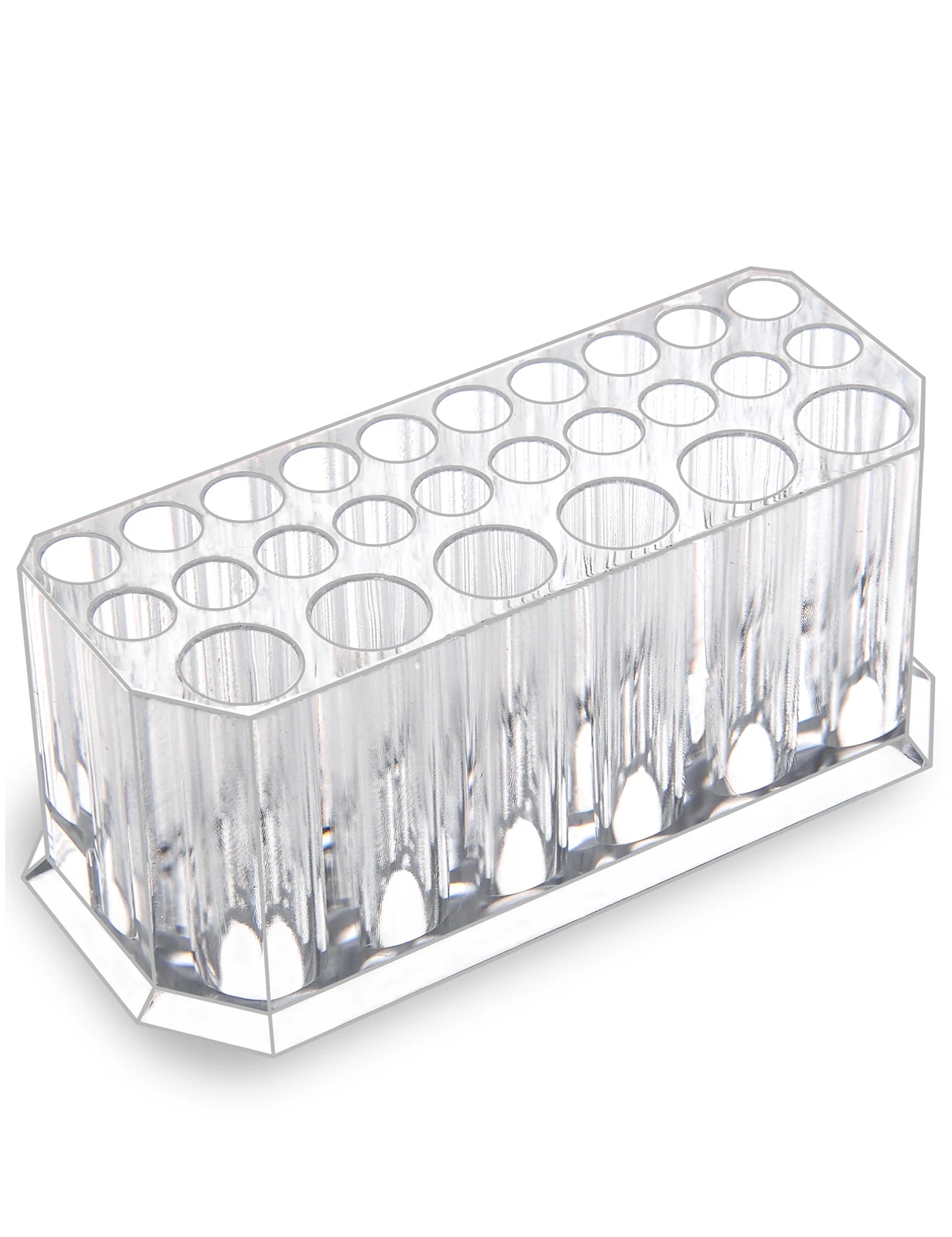Makeup Organizer Small Clear Acrylic Compact Brush Lip Liner Pencil Mascara Eyeliner 26 Slots