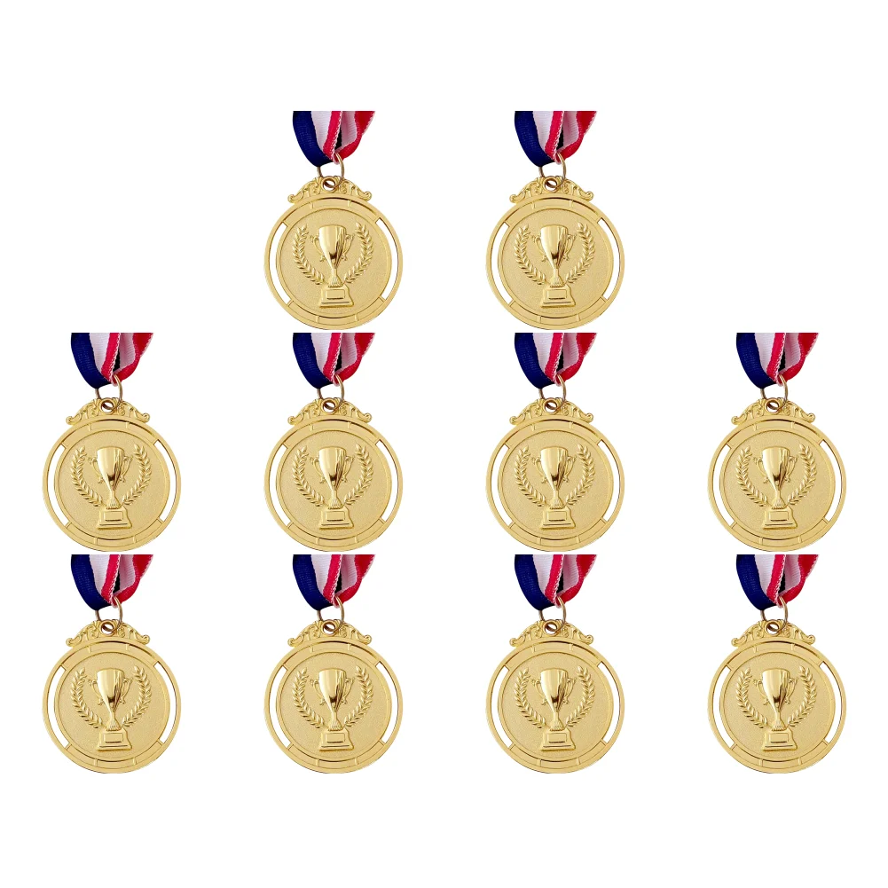 30PCS Gold/Silver/Bronze Medal Award Medals with Neck Ribbon Competition Prize Medals Trophy Pattern for Talent Show Party Race