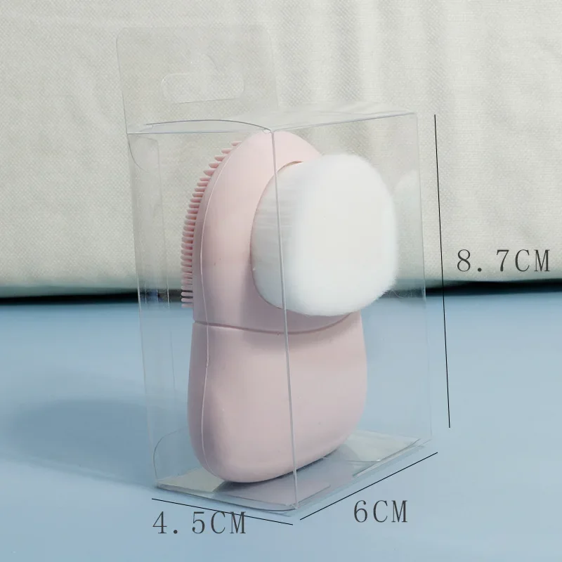 Dual-Head Silicone Makeup Brush Japanese Manual Facial Cleanser Pore-Cleaning Blackhead Removal Tool For Home Use