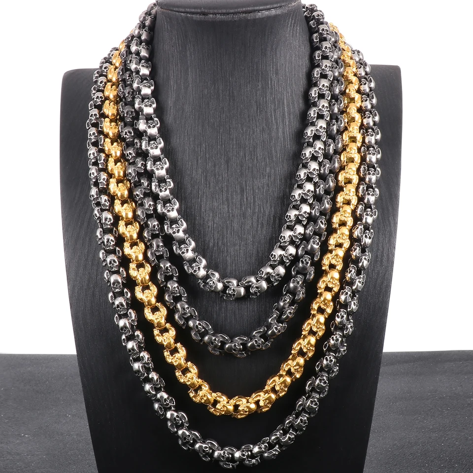 Collana Con Catena A Maglie Con Teschio Boneyards, Acciaio - Foto 3