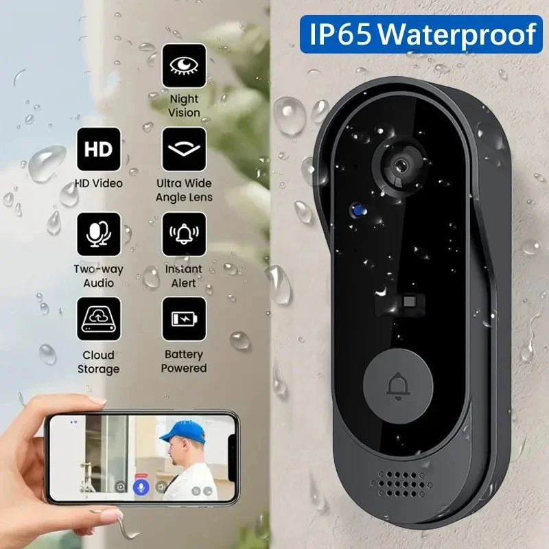 Smart Home WIFI Doorbell 1080P HD With Camera Waterproof IR Night Vision Wireless Doorbell Security Monitor Alarm Video Intercom