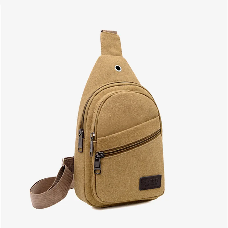New Casual Canvas Men's Chest Bag Outdoor Sports Man Crossbody Bag Fashion Sling Bag Vintage Male Shoulder Bag