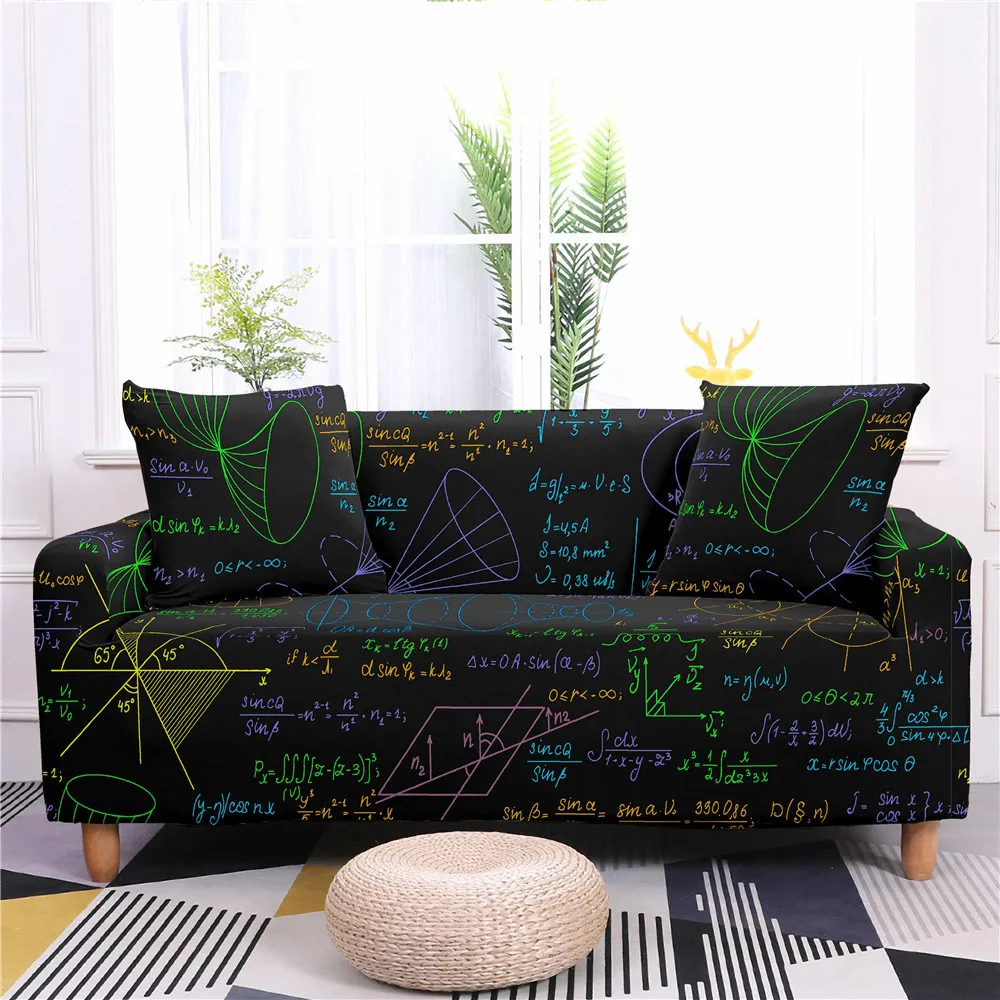 

Math Equation Mathematics Formula Sofa Cover Stretch Kids Boys Girls Educational Sofa Slipcover Couches Loveseat Couch for Gift