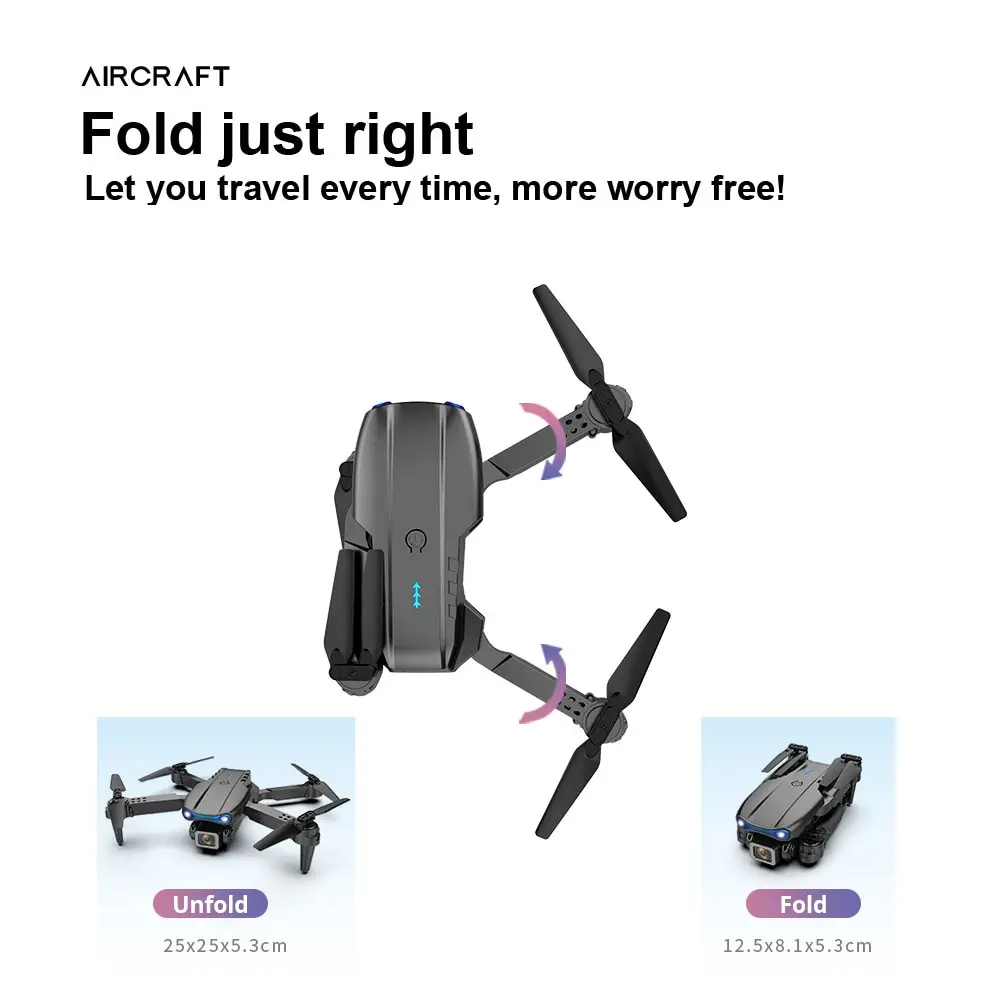 4K Drone with Dual Camera, Foldable, High Hold Mode, RC WiFi Quadcopter - Aerial Photography Toy